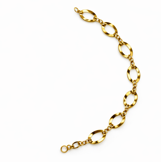 Mitad izquierda eslabones aros ovalados